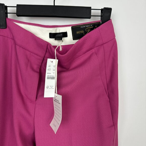 NWT J.Crew Willa High Rise Flare Trousers Pants Italian City Wool Pink 2 - Picture 8 of 11